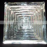 Square Large Hammerred Metal Nickel Plated Tray thumbnail-1