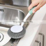 Plastic Washing Pot Brush Cleaning Brush With Steel Wire Ball thumbnail-2