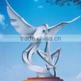 Stainless Steel Large Bird Sculpture Mother Feed Baby Bird thumbnail-2