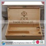 2 Bottles Vintage Wooden Wine Gift Box With Hinged for Wholesale CN thumbnail-1