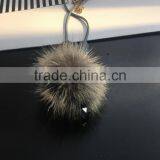 Winter Mink Fur Ball Pendant Necklace Geometric Bead Suede Leather Necklace Velvet Leather Necklace thumbnail-5