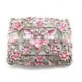 Belt Buckle With Painting Gems Rhinetone, Hot Sale Embellished Buckle, Zinc Alloy Embellishment Floral Design thumbnail-1