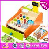 New Design Interactive Pretend Play Wooden Calculator Toy Cash Register for Children W10A063 thumbnail-2