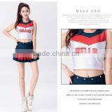 Short Sleeve Top and Skirt Girls Cosplay Sport Wear for Cheerleader BB0024 thumbnail-6