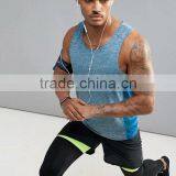 High Quality New Design Summer Cooling Custom Blue Gym Wear Comfortable 100% Polyester Fashion Men Muscle Sport Tank Tops thumbnail-4