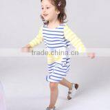2017 New Arrival Baby Clothes Wholesale Hot Sale Cotton Cheap Blue Stripe Children's Boutique Fashion Adult Size Baby Girl Dress thumbnail-3