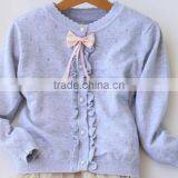 Namely Trendy Lastest Bow Ruffle Babies Girls Crochet Knit Sweater thumbnail-2
