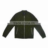 Spring Olive Green Denim Bomber Jacket Mens thumbnail-2