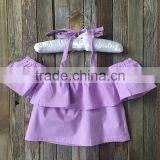 Boutique Children Clothes Wholesale Off Shoulder Girl Tops 2017 Hot Design Shirts Casual thumbnail-3