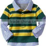 BOYS LONG SLEEVE POLO SHIRT WITH PLAID COLLAR & CUFFS thumbnail-1