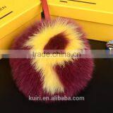 2016 New Genuine Fox Fur Ball Keychain Bag Pendant Letter Real Fur Oversized Fur Ball Ornaments Hair Ornaments Hanging Ball