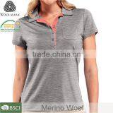 Polo Shirt Women Wool, Custom Design Women's Golf Shirt thumbnail-2