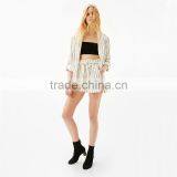 Long Flowing Jacket With Rolled up Sleeves Striped Blazer Coat Womens thumbnail-2
