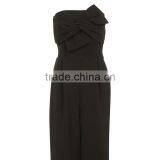 Dongguan Sexy Chic All Black Strapless Tie Bandeau Jumpsuit thumbnail-5
