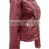 LADIES Pu Quilted Fauxleather Moto Biker Jackets #LPU0809 thumbnail-2