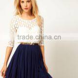 Skater Dress With Spot Lace & Mesh Skirt thumbnail-1