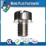 Made in Taiwan Stainless Steel Slotted Drive Fillister Head Machine Screw