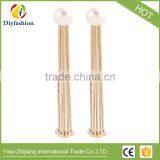 Fashion Simple Long Pearl Tassel Stud Earrings thumbnail-1