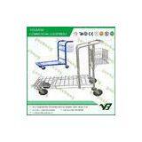 Logistic Storage Steel heavy duty flat cart trolley for warehouse  zinc and plastic coated