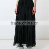 Custom Women 100% Silk Black Pleated Skirts,Fashion Summer Clothes Silk Pleated Skirts For Women thumbnail-4