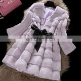 2016 new fashion long pattern rabbit fur coat/outwear/garment