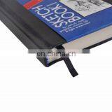 110gsm 80 Sheets Tape Bound Black Hard Cover With Elastic 14x11" Sketch Pad thumbnail-3