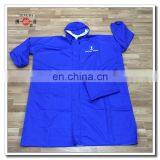 Extra Large Ripstop Polyester and PVC Long Raincoat in Blue thumbnail-1