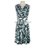 Abstract Print Milky FDY Fabric Old Women Dress Women Wear thumbnail-3