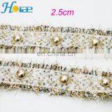 Hit157 2.5cm New and Hotselling Beaded Ribbon Trimming Lace for Clothes thumbnail-3