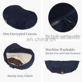 Round Zippered Organic Cotton Zafu Meditation Cushion Zabuton Meditation Pillow Yoga Bolster/Pillow Floor Seat Natural Buckwheat thumbnail-4