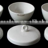 Laboratory porcelain:Special Ceramic Porcelain crucibles,medium wall with lid,glazed