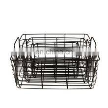K&B Hot Sale Cheap Modern Style Middle Metal Black Decorative Storage Basket thumbnail-2