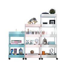 Four Layers High Quality ABS Storage Holders & Racks With Wheels Storage Rack Household Kitchen Storage Trolley