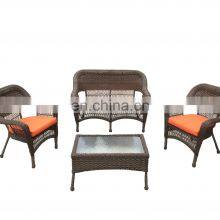 4 Piece Black Patio Set With Steel Frame and Gray Cushions, KD Outdoor Garden Furniture Set thumbnail-3