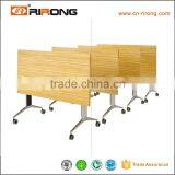 Square Steel Wood Veneer Open Office Workstation for 4 People thumbnail-4