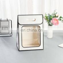 Custom LOGO Fast Delivery Custom Luxury White Paper Bag For Flower Notebook Gift Paper Bag With Window Handbag thumbnail-5