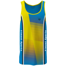 yellow and blue sublimated basketball jersey with full customization