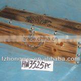 Hongwei Handmade Antique Primitive Brown Wooden Wine Box/Wine Case With Hemp Rope/Metal Handle for 1 Bottle,Durable,High Quality thumbnail-1