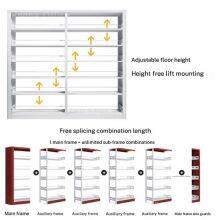 HN-H03 Modern Home Bookshelf, Industrial Steel Library Rack for Home Office, Wood Grain Finish, KD Structure, Factory Custom for Australia thumbnail-2