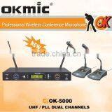 OK-5000 Dual Channels/UHF PLL 32/99 Channels UHFmicrophone thumbnail-1