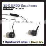 TDK SP80 In ear headphones glow in the dark, el earphone, mobile accessories wholesale