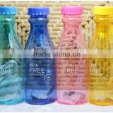 Hot sale 350ML creative portable colorful plastic soda bottles, unbreakable handy bottles