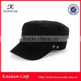 custom made top quality 100% cotton military army cap with metal plate