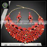 Western Fashion Jewellery Fancy Gold Plated Zinc Alloy Rhinestone Statement Necklace Turkish Jewelry Set KHK735 thumbnail-2