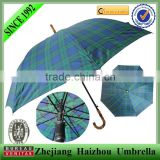 windproof J shape wooden handle stick/straight umbrella