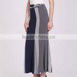 Color Block Long Maxi Skirt Muslim 2016 Fashion Summer Skirt thumbnail-2