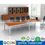 P2 furniture plain mdf board panel conference table in metal frame