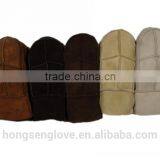 HS143 NEW! Brown Men's 100% REAL SHEEPSKIN SHEARLING NICE & WARM REAL LEATHER Glove& Mitts thumbnail-6