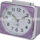 Purple plastic desk alarm clock