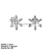 GZA2-016 Earrings with CZ Stones Earring in Silver Material Little Flower Design